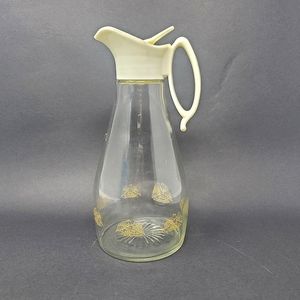 VTG Log Cabin Glass Syrup Dispenser Bottle with Eagle Design
